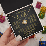 To My Beautiful Wife | Love Knot Necklace
