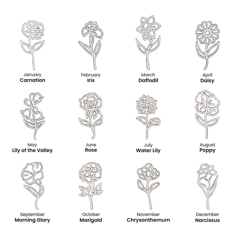 No Rain No Flowers - To My Daughter | Birth Flower Name Necklace