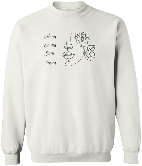 Custom KidsName Mothers Day Crewneck Pullover Sweatshirt