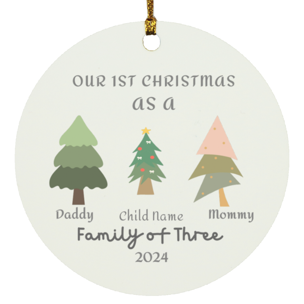 Personalized Family Of Three Ornament