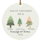 Personalized Family Of Three Ornament