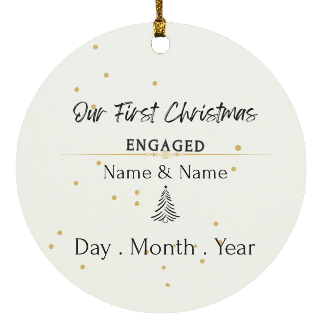 Personalized 1st Christmas Engagement Ornament