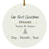 Personalized 1st Christmas Engagement Ornament