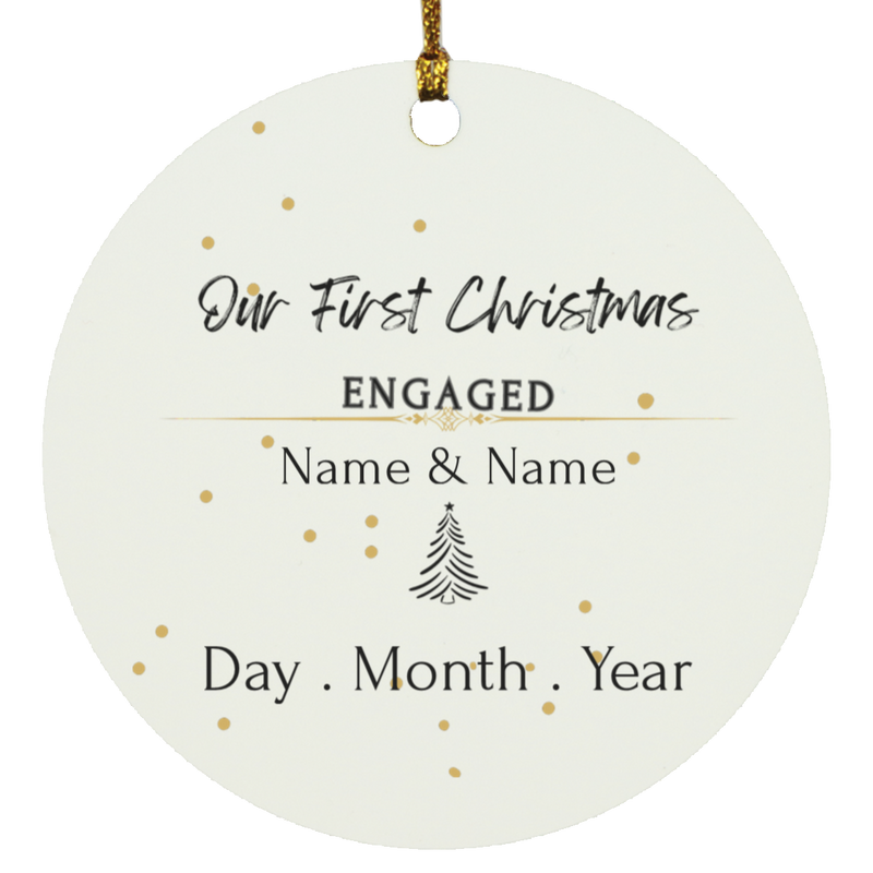Personalized 1st Christmas Engagement Ornament