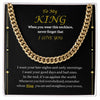 To My King Cuban Link Chain Necklace | Valentine's Day Gift