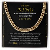 To My King Cuban Link Chain Necklace | Valentine's Day Gift