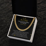 To My King Cuban Link Chain Necklace | Valentine's Day Gift