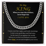 To My King Cuban Link Chain Necklace | Valentine's Day Gift