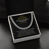 To My King Cuban Link Chain Necklace | Valentine's Day Gift