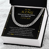 To My King Cuban Link Chain Necklace | Valentine's Day Gift