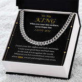 To My King Cuban Link Chain Necklace | Valentine's Day Gift