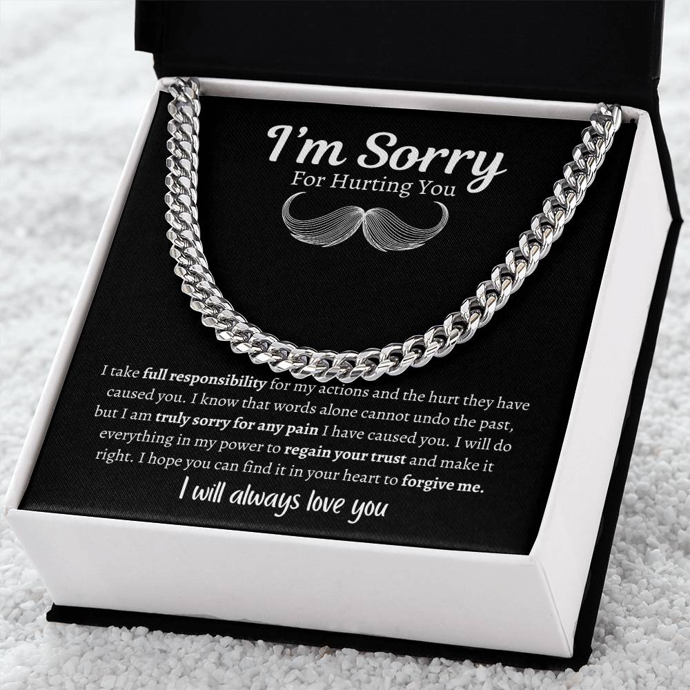 Apology Gift For Him- I'm Sorry Cuban Link Chain