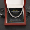 To My King Cuban Link Chain Necklace | Valentine's Day Gift