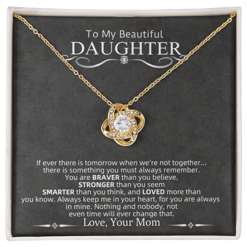 To My Beautiful Daughter | Love Knot Necklace.*