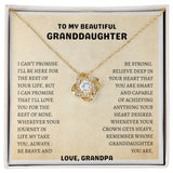 To My Granddaughter Love Knot Necklace