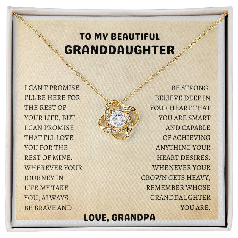 To My Granddaughter Love Knot Necklace