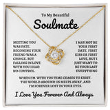 To My Beautiful Soulmate | Time Ceases To Exist - Love Knot Necklace | W