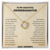 To My Granddaughter Love Knot Necklace From Grandpa