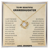 To My Granddaughter Love Knot Necklace From Grandpa