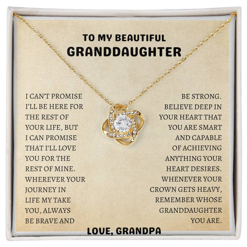 To My Granddaughter Love Knot Necklace From Grandpa
