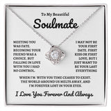 To My Beautiful Soulmate | Time Ceases To Exist - Love Knot Necklace | W