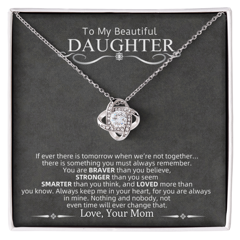 To My Beautiful Daughter | Love Knot Necklace.*