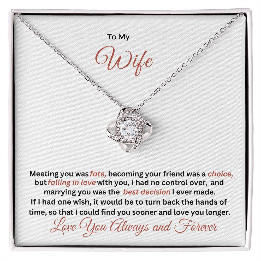 TO MY WIFE LOVE KNOT NECKLACE | VALENTINE'S DAY GIFT