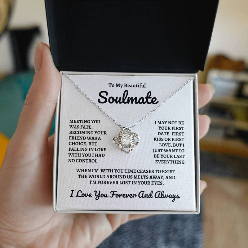 To My Beautiful Soulmate | Time Ceases To Exist - Love Knot Necklace | W