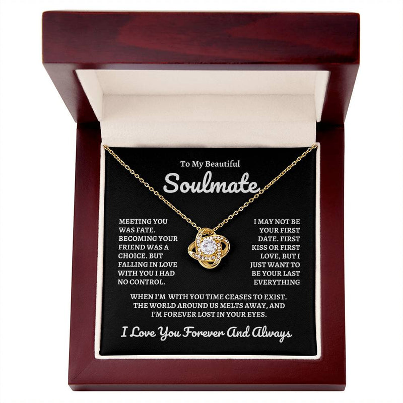 To My Beautiful Soulmate | Time Ceases To Exist - Love Knot Necklace | B