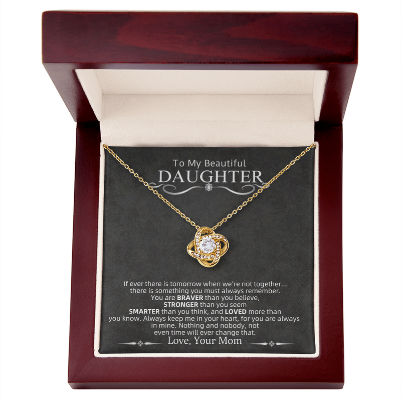 To My Beautiful Daughter | Love Knot Necklace.*