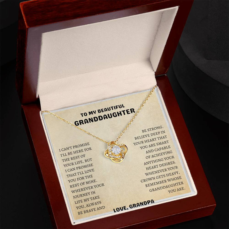 To My Granddaughter Love Knot Necklace From Grandpa