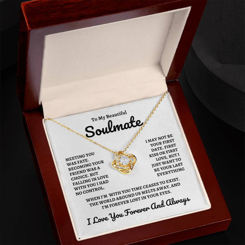 To My Beautiful Soulmate | Time Ceases To Exist - Love Knot Necklace | W