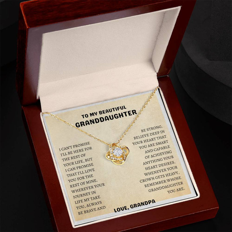 To My Granddaughter Love Knot Necklace
