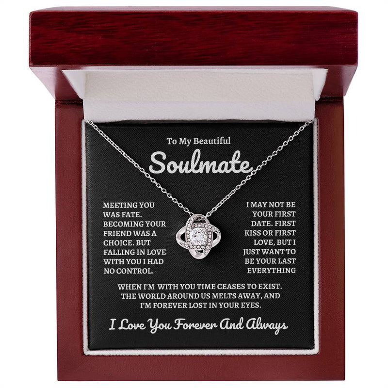 To My Beautiful Soulmate | Time Ceases To Exist - Love Knot Necklace | B
