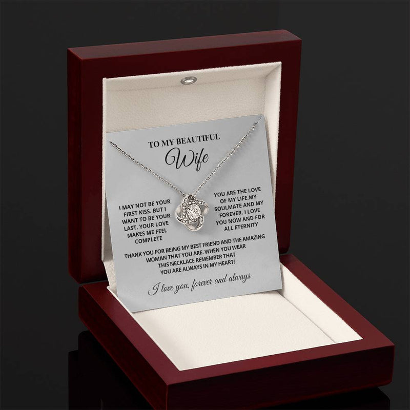 To My Beautiful Wife | Love Knot Necklace|W