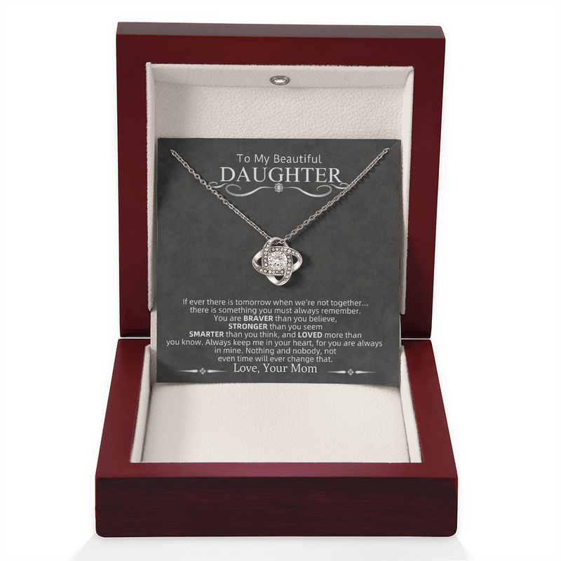 To My Beautiful Daughter | Love Knot Necklace.*
