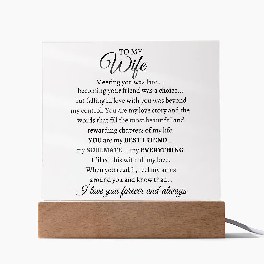 To My Wife - Square Acrylic Plaque|W
