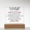 To My Bonus Daughter Plaque