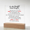 To My Bonus Daughter Plaque