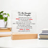 To My Bonus Daughter Plaque