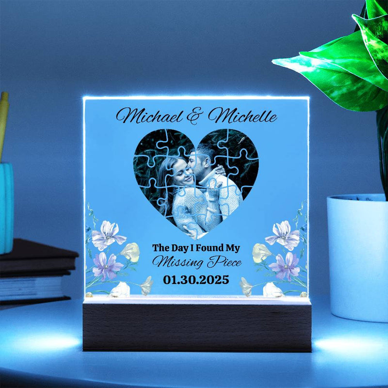 The Day I Found My Missing Piece Light Frame Personalized Gift Valentine's Day Gifts
