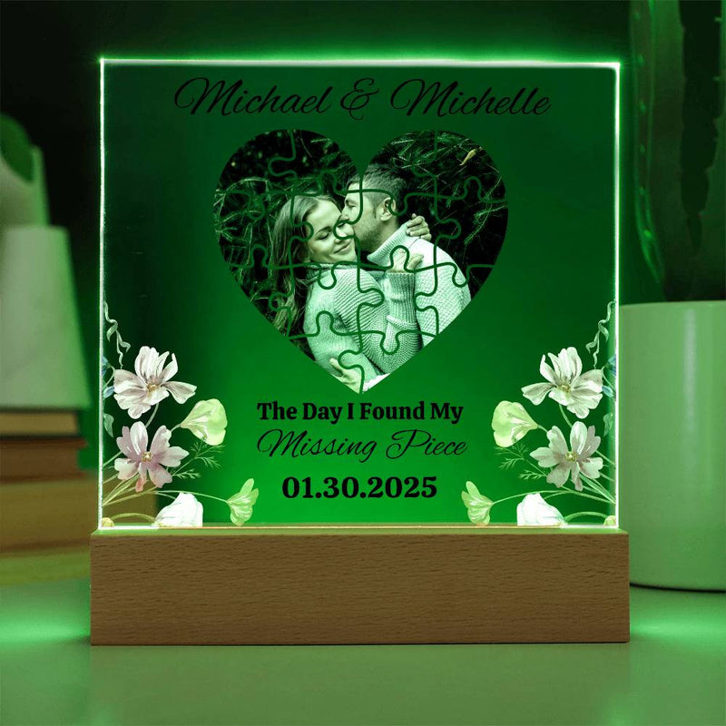 The Day I Found My Missing Piece Light Frame Personalized Gift Valentine's Day Gifts