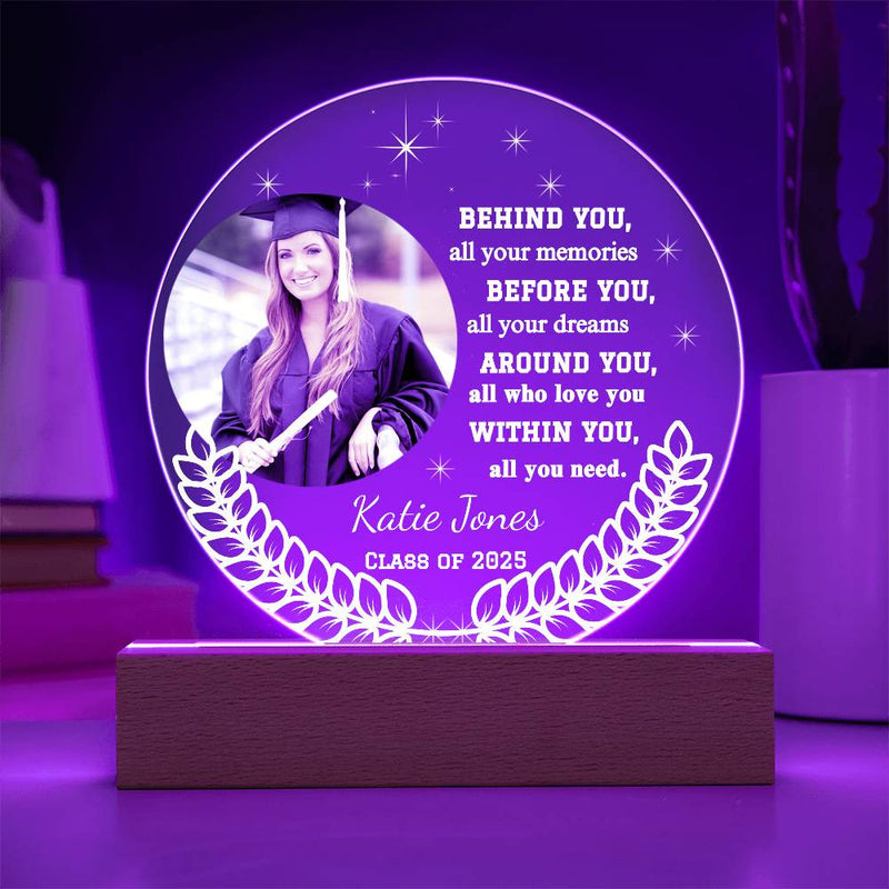 Behind You | Before You | Graduation Acrylic Plaque.|